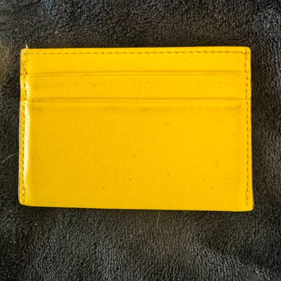 Coach Leather Card Holder – Yellow – Slim Business or Credit Card Case - Picture 2 of 3